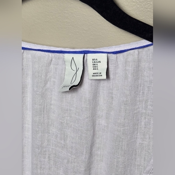 Joie Linen Blend Boho Beachcore Tiered Elevated Basic Midi Dress, Large - Picture 3 of 4